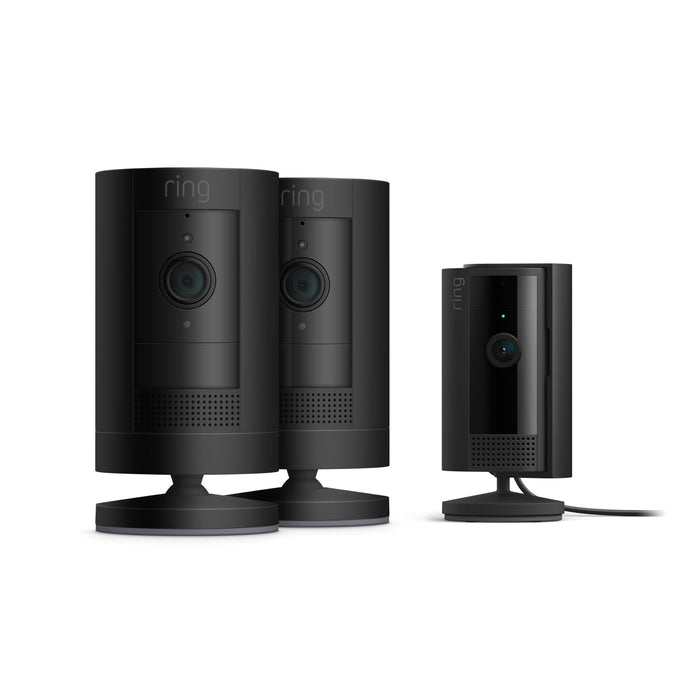 Black:2-Pack Outdoor Camera Battery + Indoor Camera (2nd Gen) (UK adapter)