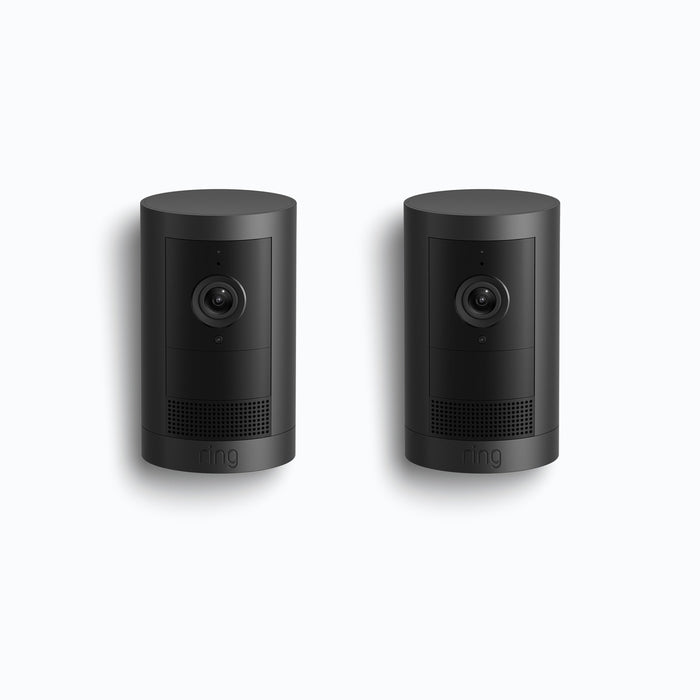 Black:2-Pack Outdoor Camera Plus Battery (Featuring 2K Video with Ring Vision)