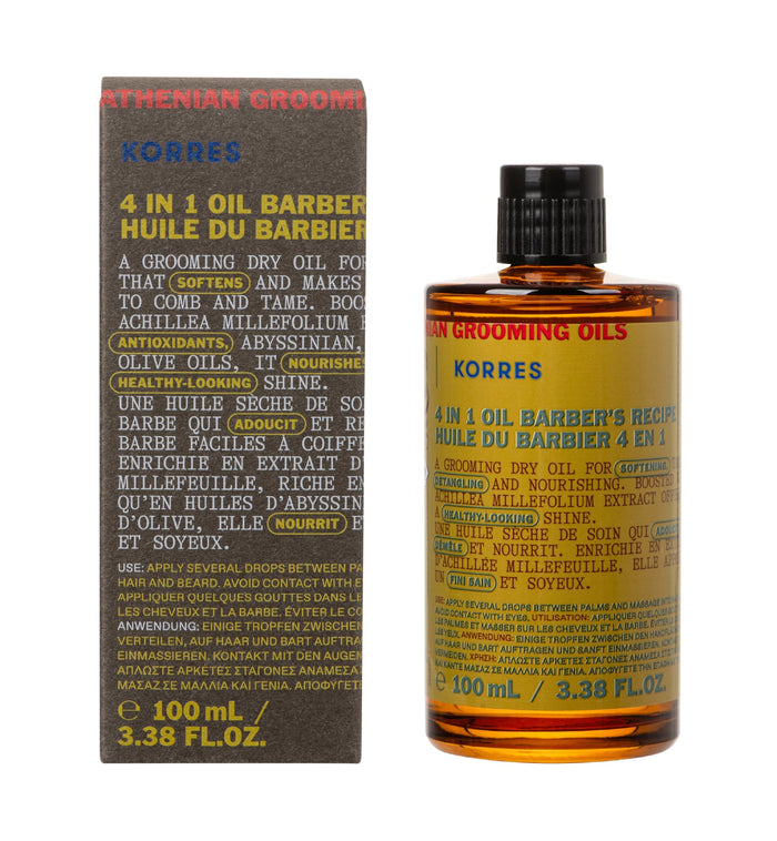 4-in-1 Grooming Oil Barber Recipe for Men Men Korres