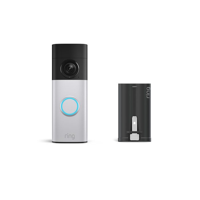 Silver Nickel:Battery Video Doorbell Plus (newest generation) + Quick Release Ultra Battery Pack