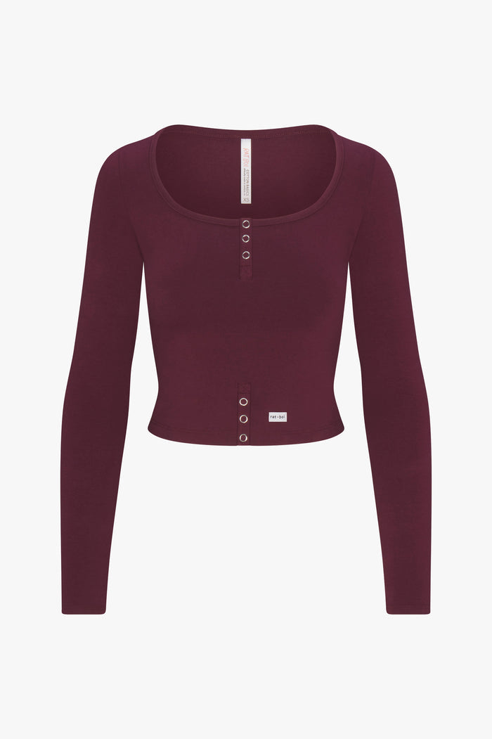 BUTTERFLY SNAP TOP IN BOYSENBERRY