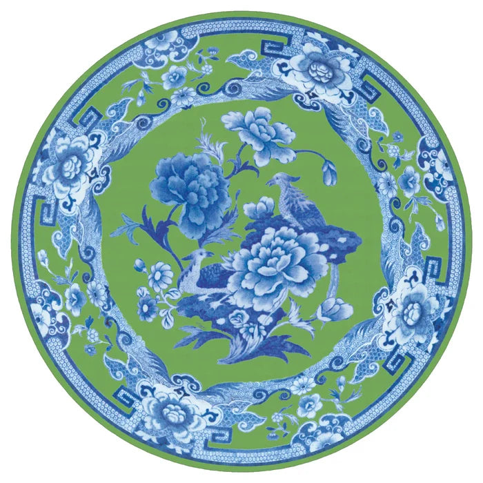 Caspari Die Cut Placemat - Green and Blue Plate.