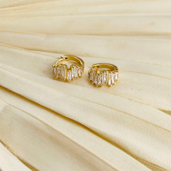Dainty Gold Crystal Huggies
