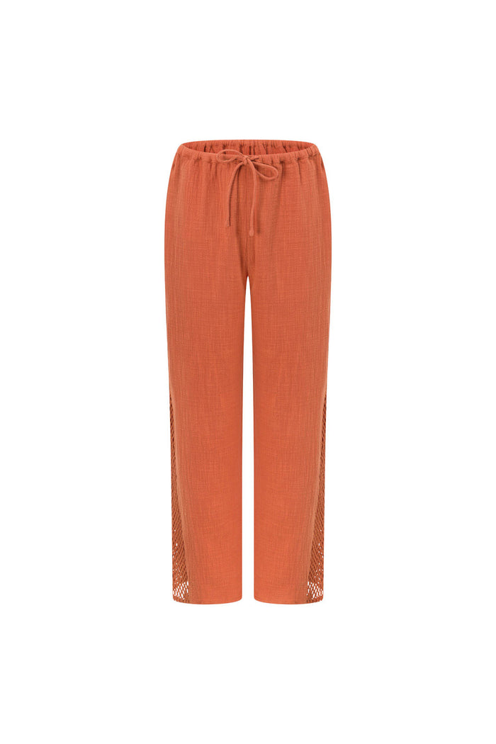 Blood Orange Elastic Drawstring Dita Pants