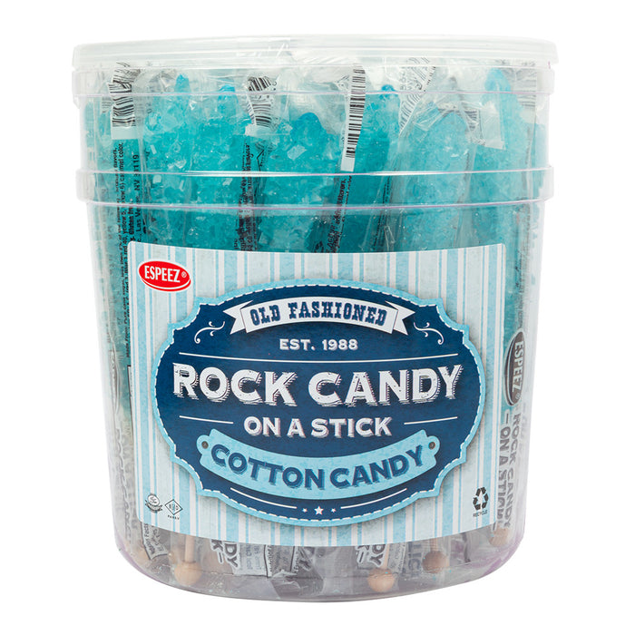Espeez Light Blue Cotton Candy Rock Candy Crystal Sticks - 36 Count