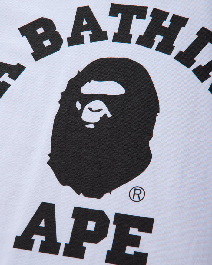 A Bathing Ape College Raglan Relaxed Fit Tee Black T-Shirts Shortsleeve 1M80109306 BKX