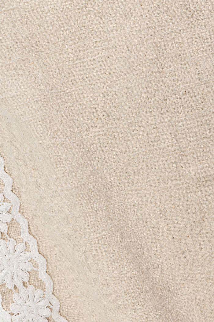 Beige Vintage Lace Detail Millie Pants