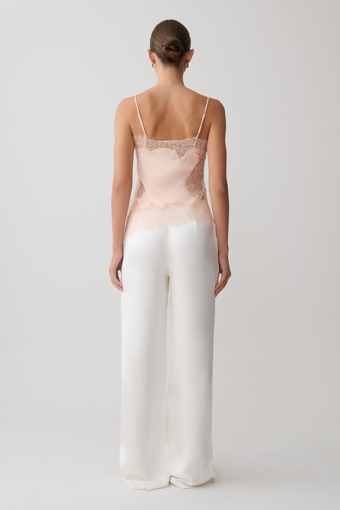 Miriam Satin & Lace Camisole - Peach