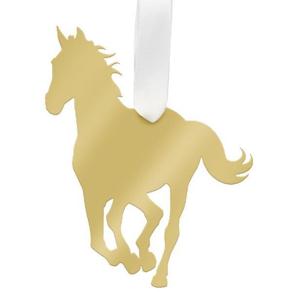 Moon & Lola Mirrored Gold Ornament - Horse.