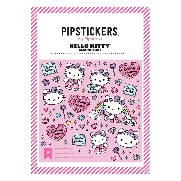 Pipsticks + Hello Kitty Birthday Princess Sticker Sheet