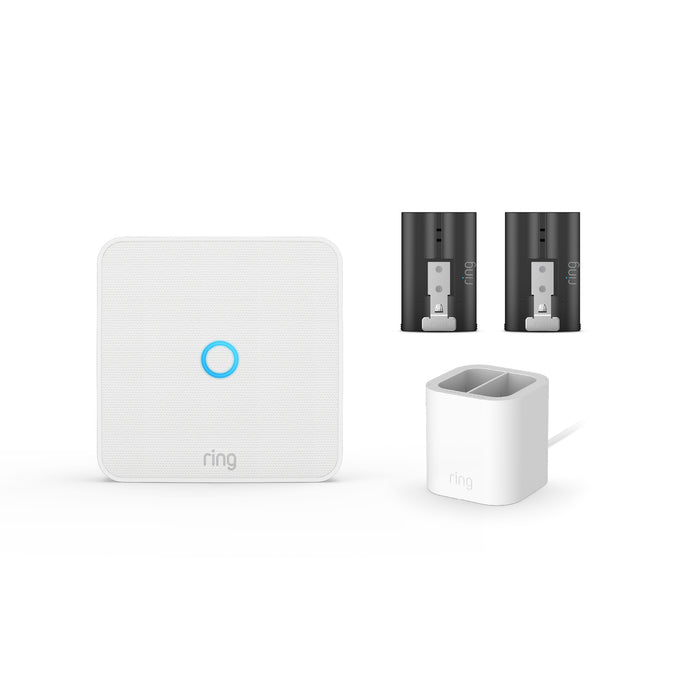 White:Ring Intercom Video + Quick Release Battery Pack + Charging Station