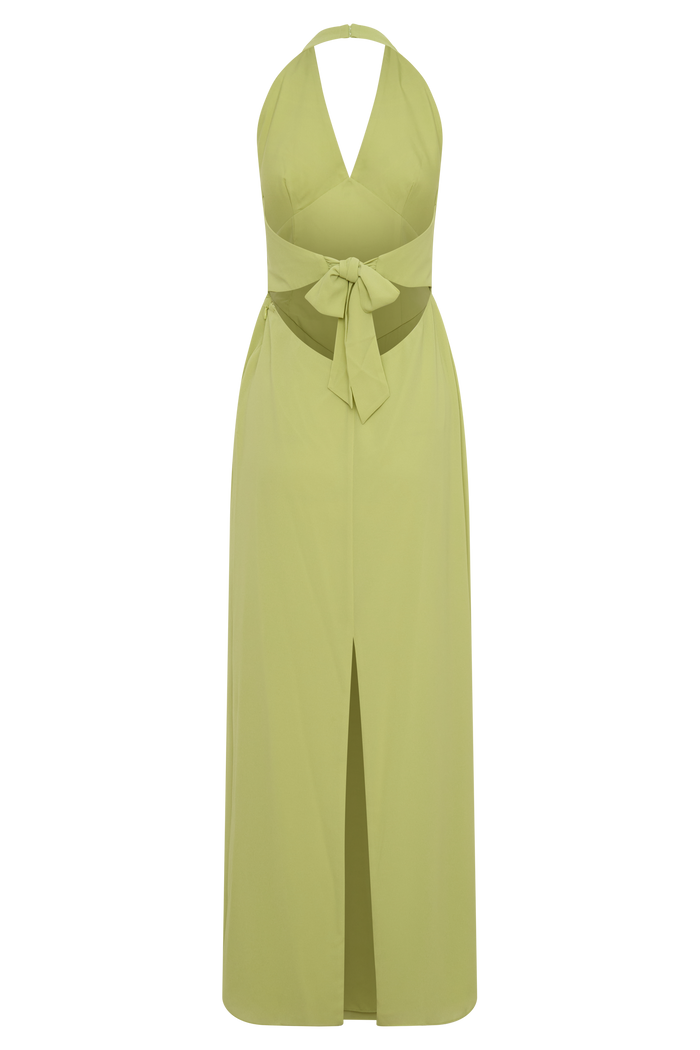 Valentina Chiffon Halter Maxi Dress - Pistachio