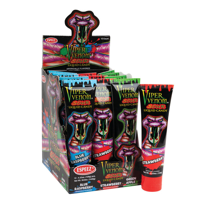 Viper Venom Sour Liquid Candy Assorted Tubes - 12 Count