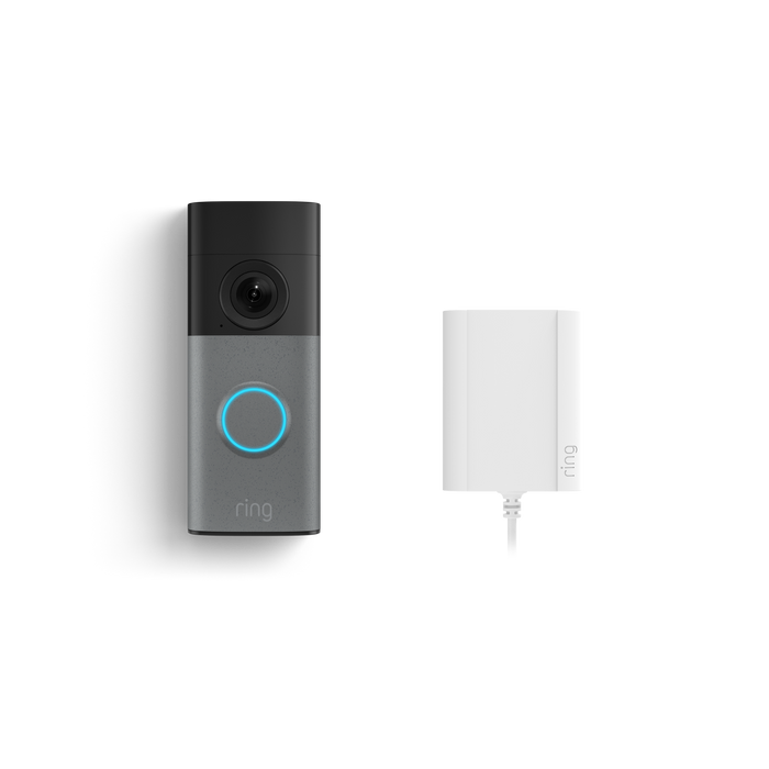 Speckled Grey:Wired Video Doorbell (2nd Gen) with Plug-In Adapter