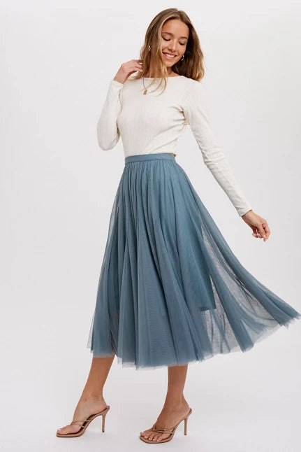 Women's Tulle Midi Skirt (Available in Three Colors)