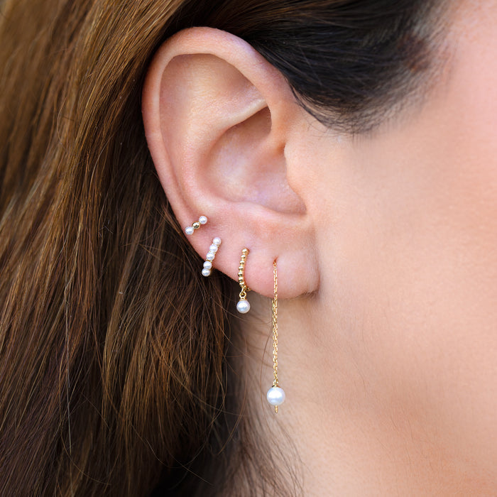 14k Solid Gold Perla Ball Back Stud