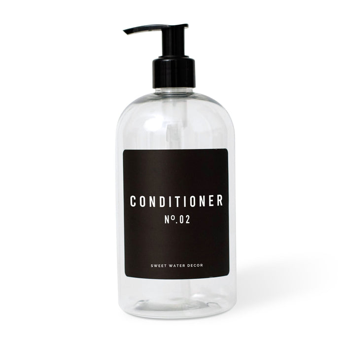 16oz Clear Plastic Conditioner Dispenser - Black Label - Sweet Water Decor - Dispensers