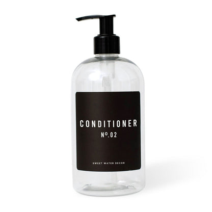 16oz Clear Plastic Conditioner Dispenser - Black Label - Sweet Water Decor - Dispensers