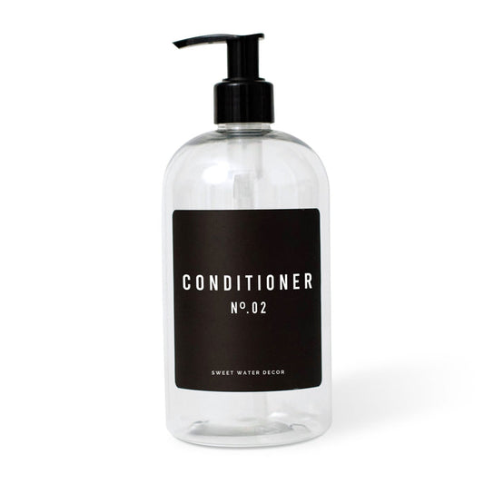 16oz Clear Plastic Conditioner Dispenser - Black Label - Sweet Water Decor - Dispensers