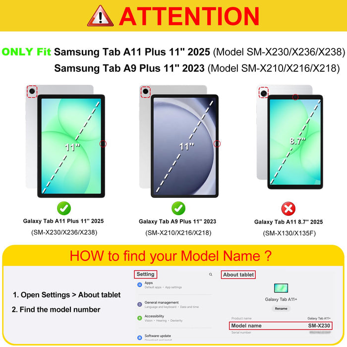 [2 Pack] Galaxy Tab A11 Plus (2025) & Tab A9 Plus 11" (2023) Screen Protector | Fintie