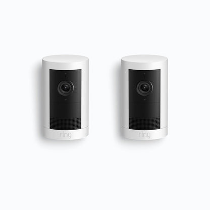 White:2-Pack Outdoor Camera Plus Battery (Featuring 2K Video with Ring Vision)