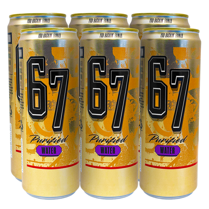 6-Pack of 6 7 Water. Purified Water through reverse osmosis. Tall, Sleek can.