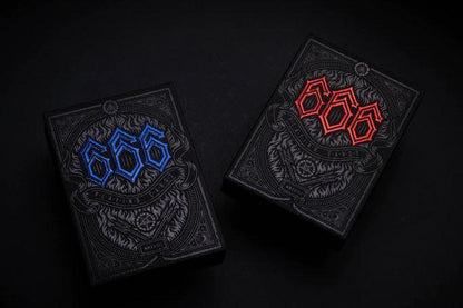 666 Cobalt Blue Playing Cards Playing Cards by Riffle Shuffle Playing Card Company