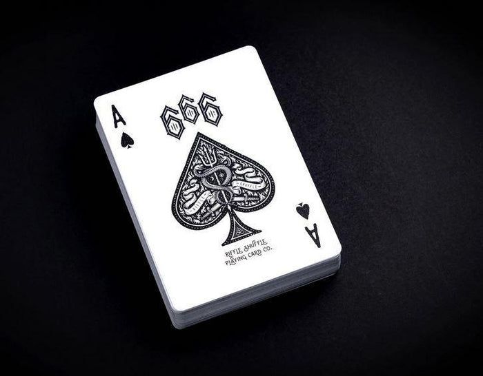 666 Cobalt Blue Playing Cards Playing Cards by Riffle Shuffle Playing Card Company