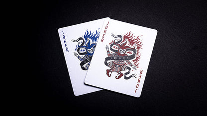 666 Crimson Flare Playing Cards Playing Cards by Riffle Shuffle Playing Card Company