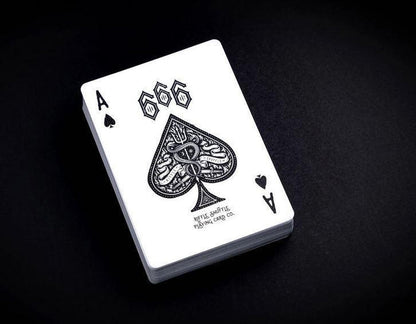 666 Crimson Flare Playing Cards Playing Cards by Riffle Shuffle Playing Card Company