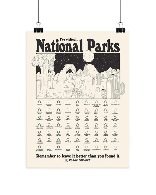 Shop Adventure Responsibly National Parks Fill In Poster Inspired by our National Parks | multi-color