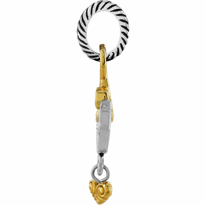Brighton charm shown from the side with two-tone silver rope ring and gold accents on a white background