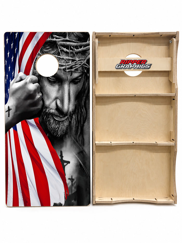 American Flag / Jesus Cornhole Design