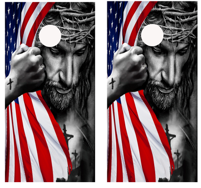 American Flag / Jesus Cornhole Design