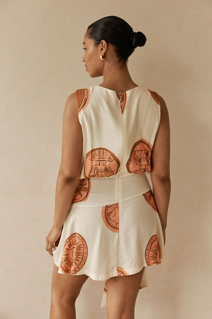 Cream Nomisma Sea Shell Waist Tie Mini Andie Dress