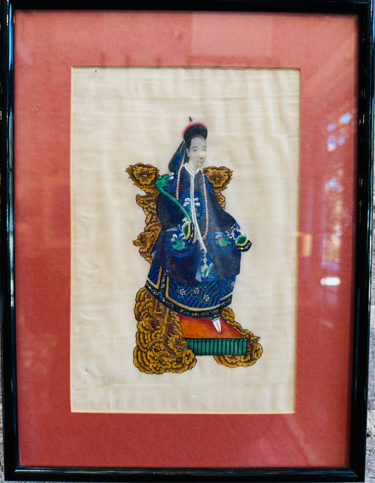 Antique Pith Painting Empress.