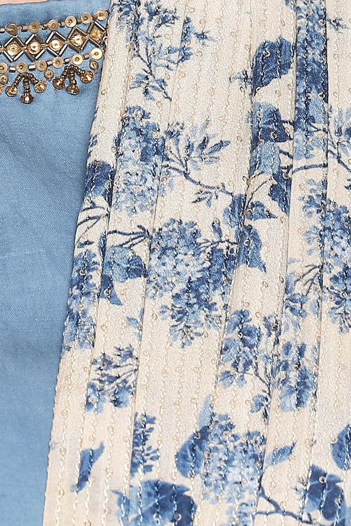 Applique Floral Saree