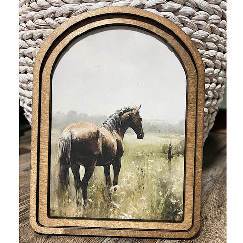 Arch Top Horse Painting Framed Art