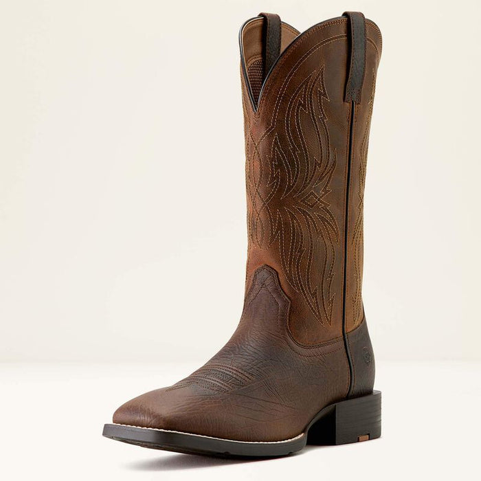Ariat Men's Sport Rustler Wide Square Toe Cowboy Boot in Toffee