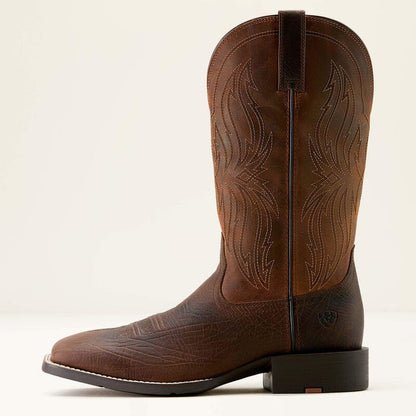 Ariat Men's Sport Rustler Wide Square Toe Cowboy Boot in Toffee