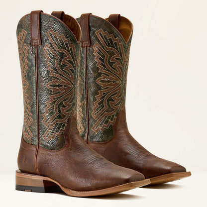 Ariat Men's Sting Snake Print Wide Square Toe Cowboy Boot in Warm Cognac
