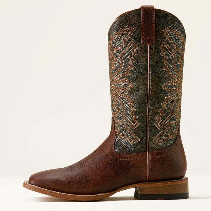 Ariat Men's Sting Snake Print Wide Square Toe Cowboy Boot in Warm Cognac