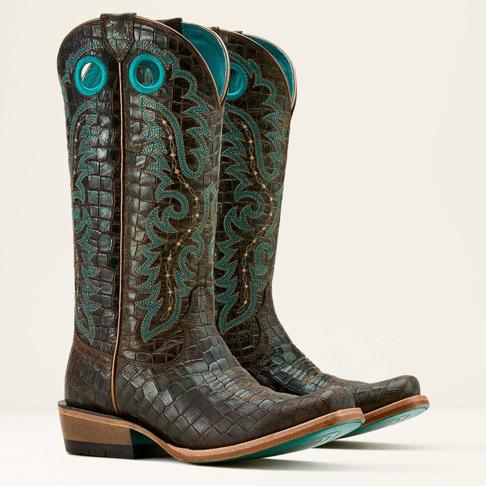 Ariat Women's Futurity Boon Western Boot in Croc Print Shine