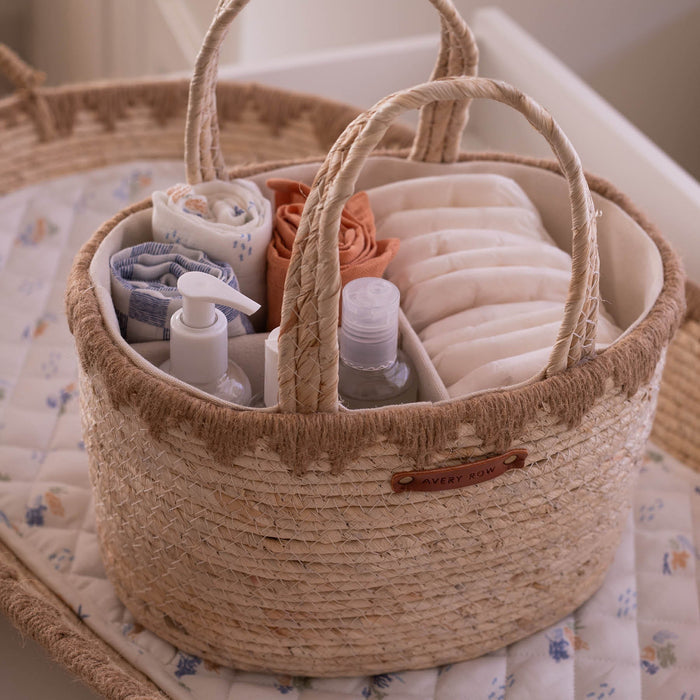 Avery Row – Maize Nappy Caddy – Natural - Mabel & Fox