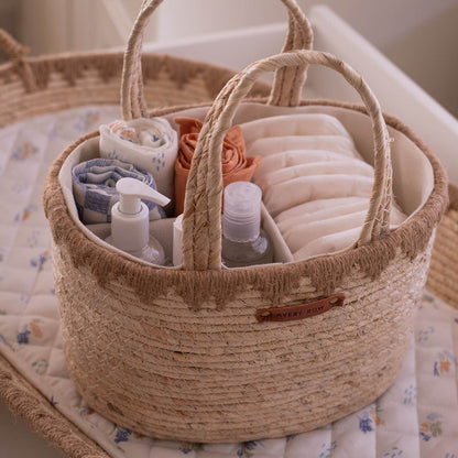 Avery Row – Maize Nappy Caddy – Natural - Mabel & Fox