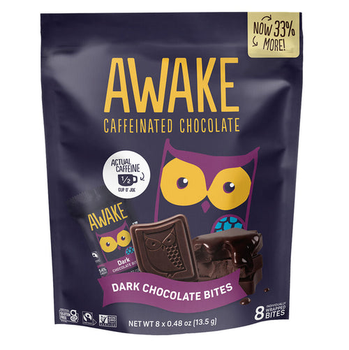 Awake Caffeinated Choc Dark Chocolate Bites - 10 Count