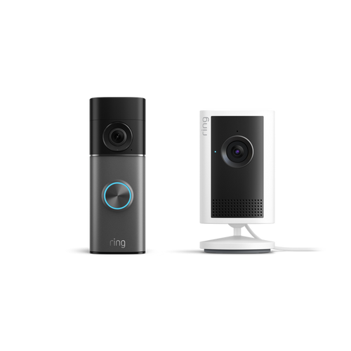 Deep Silver:Battery Video Doorbell Pro (newest generation) + White:Indoor Camera Plus