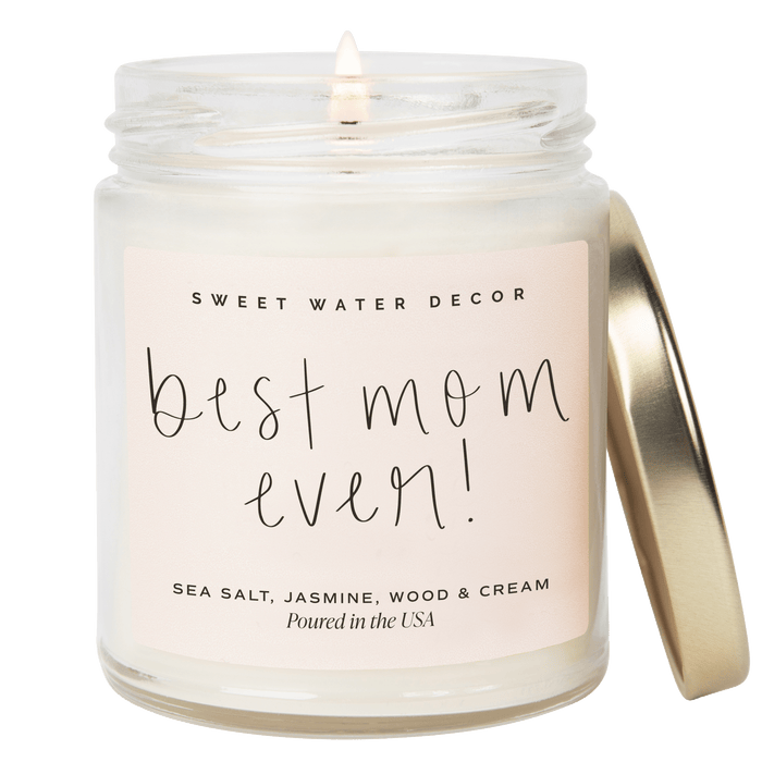 Best Mom Ever! Soy Candle - Clear Jar - 9 oz (Spa Day) - Sweet Water Decor - Candles