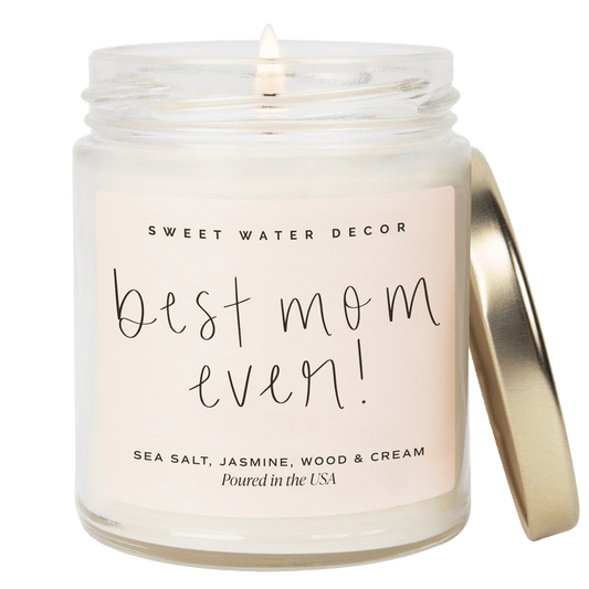 Best Mom Ever! Soy Candle - Clear Jar - 9 oz (Spa Day) - Sweet Water Decor - Candles