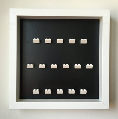 Custom Lego Minifigures black edition white frame display - Lego Minifigures Display